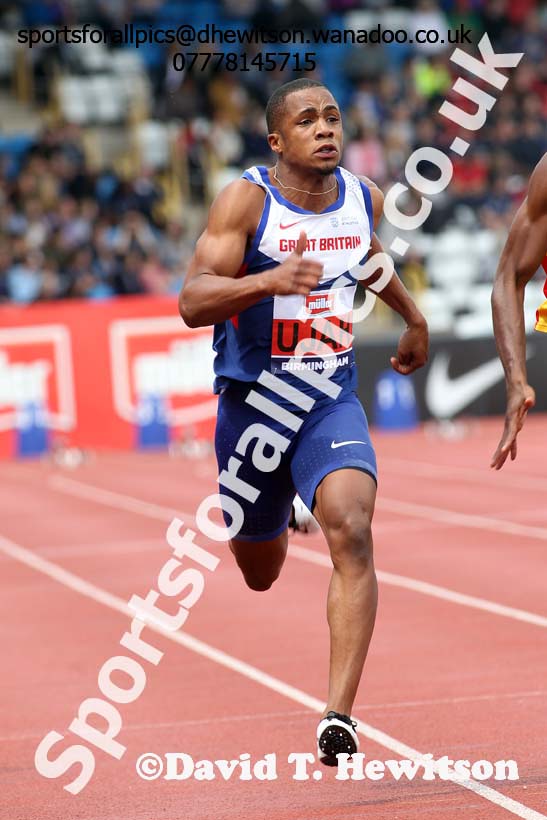 Mens 100 metres, British Championships, Birmingham. Photo: David T. Hewitson/Sports for All Pics